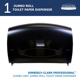 Kimberly Clark Professional Combo Unit Toilet Paper Dispenser (09551), Cored Standard Roll Compatible, Smoke (Black), 13.1" x 20.4" x 5.8", 1 / Case