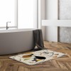 JIRGIXA Mid Century Atomic Cat Bath Mat Retro Atomic Black