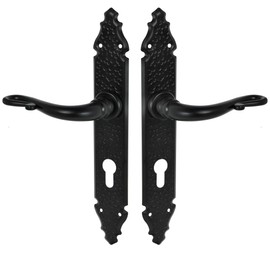 Hardware Store Door Fitting Handle Set Door Handle BB PZ WC Black Door Handle Wrought Iron (72 PZ - Profile Cylinder)