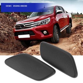 YINETTECH 2pcs Front Headlight Washer Cover Cap Left and Right 85046-0K030 Compatible with Toyota Hilux 2015+