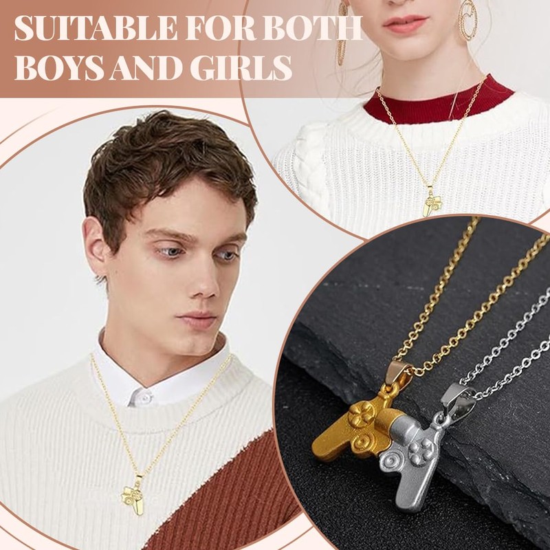 Unisex Creative Magnetic Necklace Game Controller Pendant Necklace Matching Necklace
