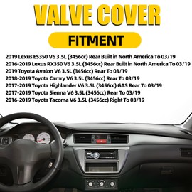 MILIPARTS Engine Valve Cover Right Side Compatible with Toyota Highlander Tacoma Camry Sienna Avalon Lexus ES350 RX350 2016 2017 2018 2019 3.5L Replace 112010P010 112010P012