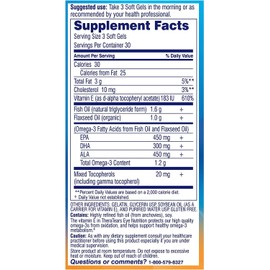 Thera Tears Nutrition Omega-3 Supplement Easy Swallow Capsules - 90 CT