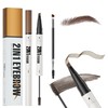 Eyebrow Pencil with Eyebrow Gel, 2-in-1 Microblading Eyebrow Pen and