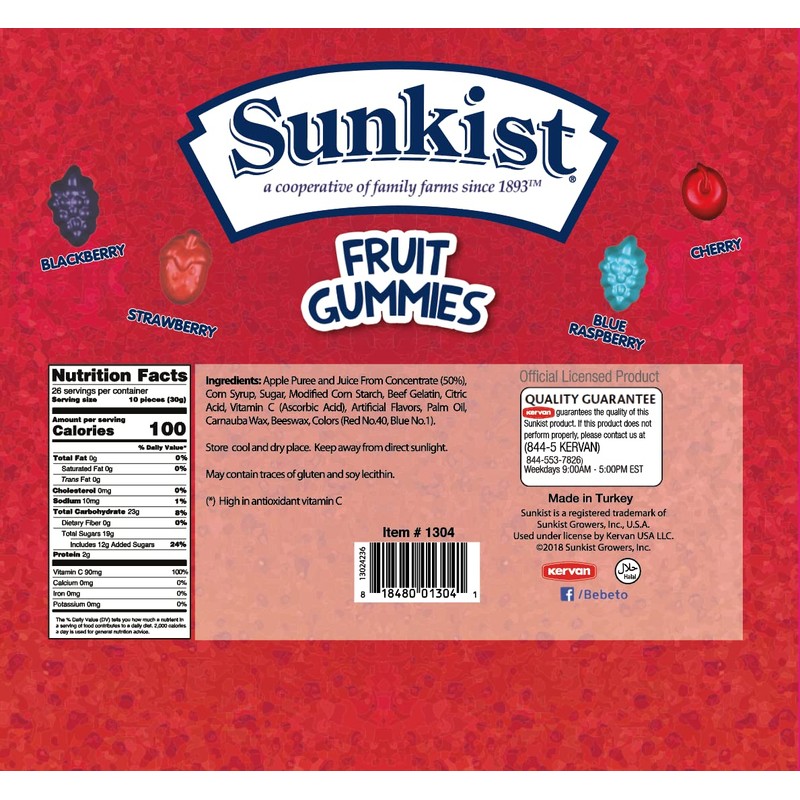 Sunkist Fruit Gummies Berries Blast