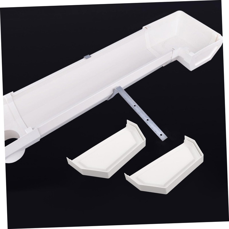 TEHAUX PVC Gutter End Cap Gutter Downspout End Seal Rainwater