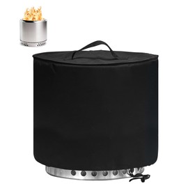 Round Fire Pit Cover for Solo Stove Ranger 15 Inch, 600D Waterproof Outdoor Smokeless Fire Pit Coverfor Ranger 15" with Drawstring and Reinforced Handle
