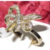 YourJewelleryBox TK1108PB Stainless Steel 18KT Gold Bow Ring Simulated Diamonds