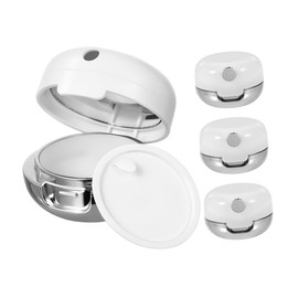 TOVINANNA 4pcs Lip Care Set Lip Balm Case Tiny Containers with Lids Small Sample Containers with Lids White Plastic