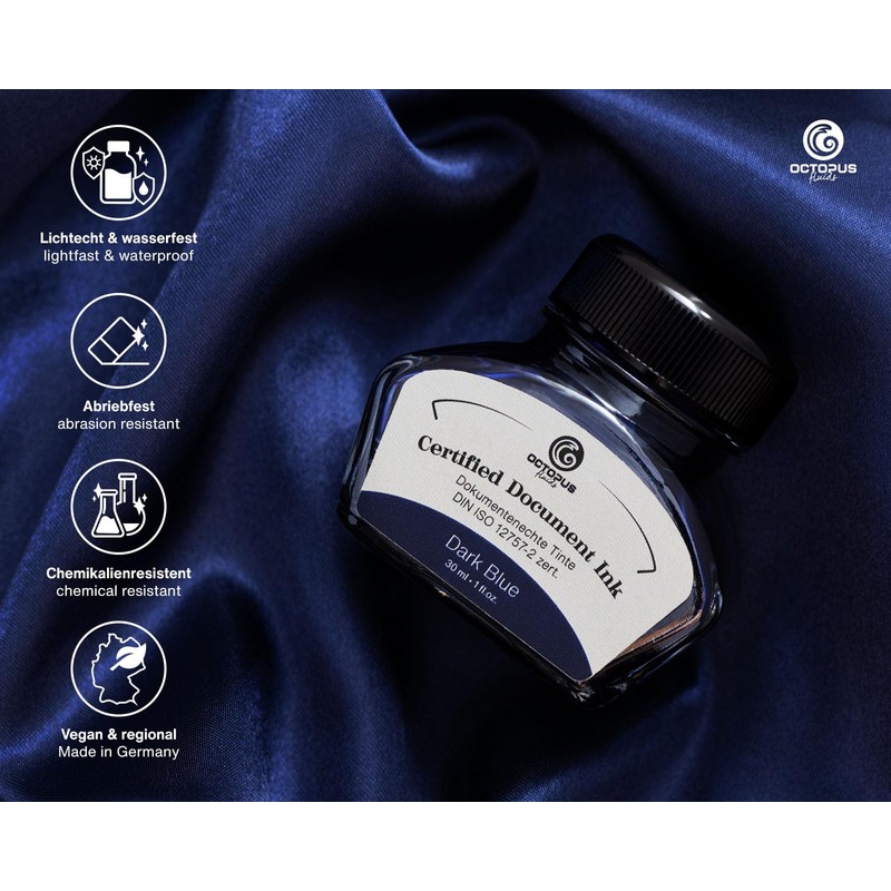 Octopus Fluids Document Ink Fountain Pen Ink for Notaries Registrars