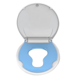 GarveeTech Round Toilet Seat with Built-in Toddler Seat for Easy Potty Training – Slow Close Feature,Easy Install and Clean, Perfect for Both Adults and Children,White and Blue