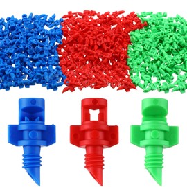 Tujoe 300 Pcs Misting Nozzle Sprayer 90/180/360 Degree Atomizing Micro Sprinklers Drip Ring Irrigation Emitters Sprinkler Nozzle Refraction Drip Emitters for Garden Agriculture Lawn