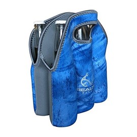 Koverz - #1 Neoprene Insulated 6-Pack Carrier, Beer Bottle Carrier, Six-Pack Tote - Realtree Fishing Blue