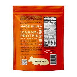 Fusion Jerky Artisan Beef Jerky, Japanese BBQ, 2.5 oz - All Natural, 10g Protein, Premium USA Sourced Meat, Gluten Free, Prime Cuts, No Nitrates, No Added MSG, No Preservatives, Made in USA