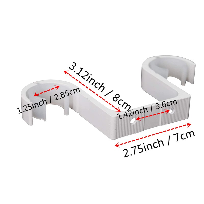 Tiweio Double Curtain Rod Brackets 2Pcs, Aluminum Alloy Ceiling Mounted,
