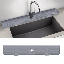 33inch Kitchen Sink Splash Guard Mat,Silicone Material Protects Faucet Handle from Dripping Water,Faucet Mat Splash Catcher,Multipurpose for kitchen sink, Sink Sponge Holder