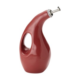 Rachael Ray Cucina Ceramics EVOO Olive Oil Bottle Dispenser with Spout - 24 Ounce, Red