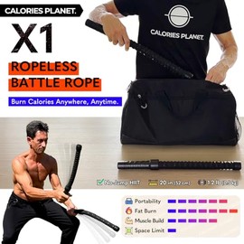 X1 Cuerda de batalla sin cuerda con peso para gimnasio en casa, cuerda de ejercicio para construcción de fuerza, HIIT y entrenamiento aeróbico de bajo