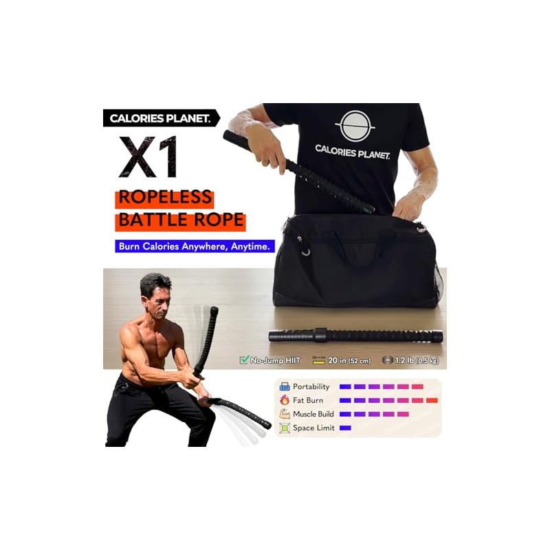 X1 Cuerda de batalla sin cuerda con peso para gimnasio