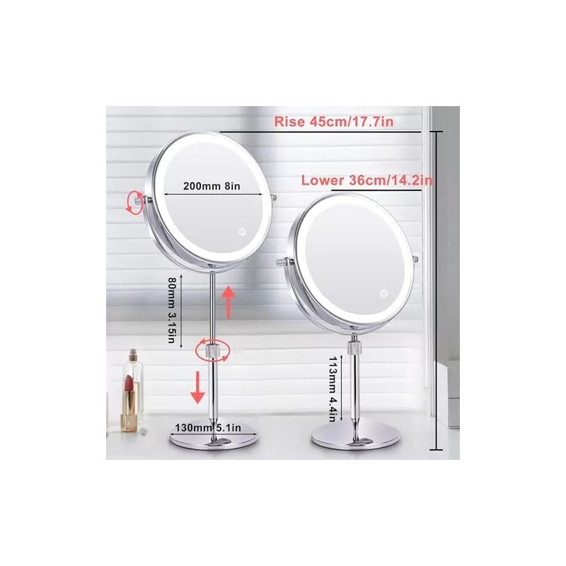 Tushengtu 8 Espejo De Maquillaje Con Luces Y Led De
