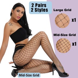 akiido Fishnet Stockings, High Waist Tights for Women, Sparkle Rhinestone Fishnets Party Rhinestone Mesh Stockings Pantyhose