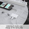ELITEED 3in1 Lighting to 3.5mm,Headphone Adapter for iPhone, Dual Earphone