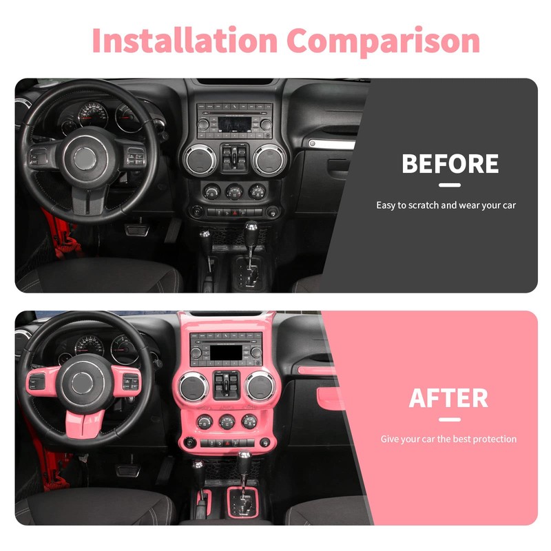 SQQP 10PCS Full Set Interior Trim Kit for 2011-2018 Jeep