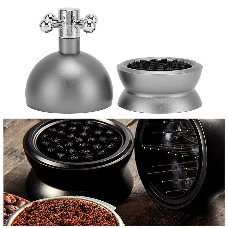 Adjustable Coffee Distributor Food Grade Metal Rotating Handle Fixed Cover