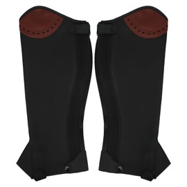 2Pcs Leather Half Chaps Equestrian Horse Riding Half Chaps Leg Guard Protector for AdultsXXL