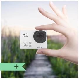 TecPlus Full HD 1080P Wi-Fi 12 MP 140 Degree Wide Angle Lens Waterproof 30 m Helmet Camera Sports Action Camera with Mounting Accessories Kit for Cycling/Surfing/Climbing - White