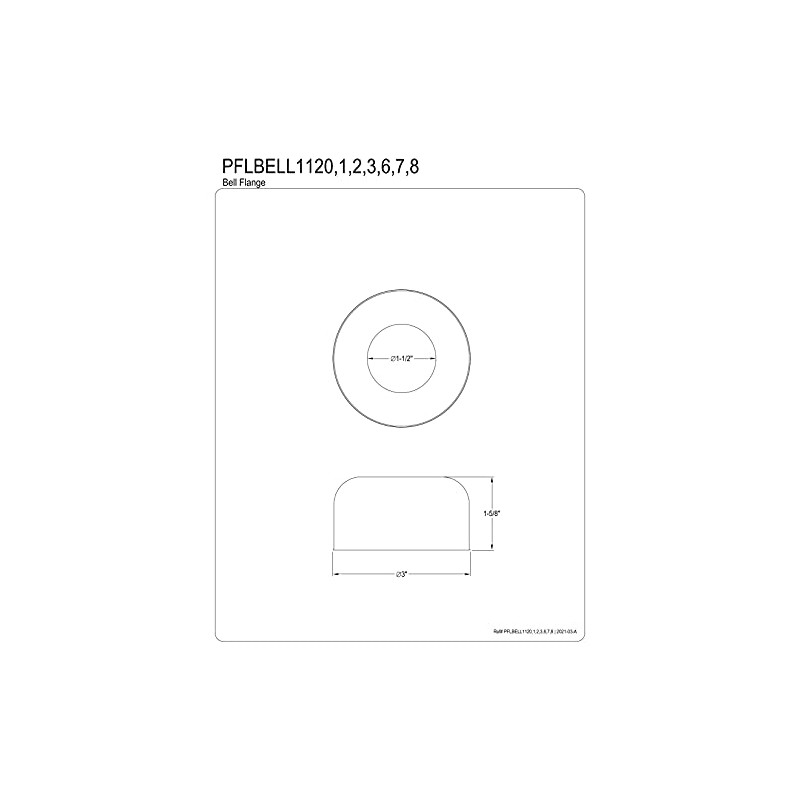 Kingston Brass PFLBELL1120 1-1/2" Bell Flange, Matte Black