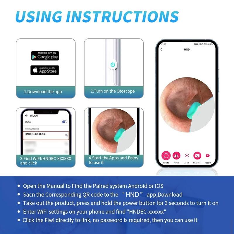 Smart Visual Ear Cleaner with Camera Ear Sticks USB C