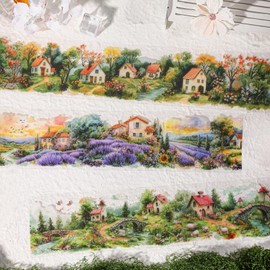 Kigofora Flake Stickers Flowers and Nature Pastoral Garden Landscape Set of 6 Types Translucent PET Collage Stickers 65mm Wide x 2m Rolls Scenic Design Collage Flower Stickers Notebook Scrapbook Album