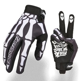 Fast passion Skeleton-Paw Motorcycle Gloves for Men&Women,Cycling Glove Breathable Dirtbike Glove for ATV MTB Motocross Racing (1Black/White, M)