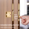 Pocket Door Lock Hardware with Pull, Recessed Handle Latch,Invisible Sliding