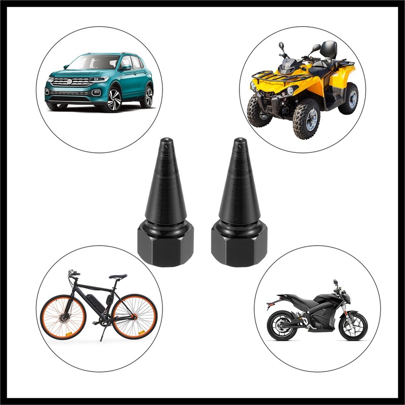 Hihaha 8pcs Black Car Spike Wheel Tyre Tire Valve Air