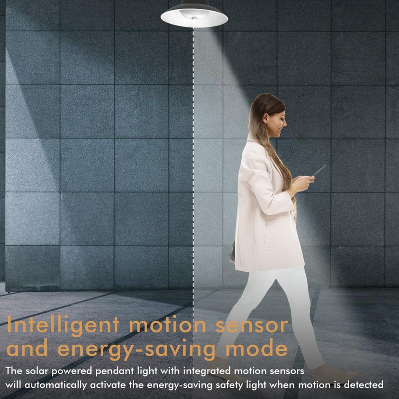 LEKEFETO Solar Pendant Light with Motion Sensor, Solar Pendant Lamp