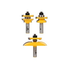 YONICO Raised Panel Cabinet Door Rail and Stile Router Bits Set 3 Bit Round Over 1/2-Inch Shank 12343