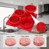 Hamburger Patty Press Maker, Silicone Burger Press Mold with Lid,4