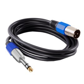 GIASYIEH XLR to 1/4 Microphone Cable, Quarter inch 6.35mm TRS Male to XLR 3 Pin Male Balanced Audio Cable for Speakers, Mixers & Mics - 2M