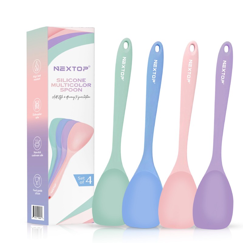 NEXTOP Silicone Spatula Set of 4 – Multipurpose Seamless Silicone