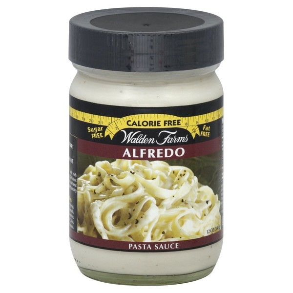 Walden Farms Light Alfredo Sauce, 12 oz. Jar, Sugar, Fat, Calorie, and Dairy Free for Pasta Noodles, Chicken, and Fresh Recipes, Thick and Creamy, Vegan Friendly, 6 Pack