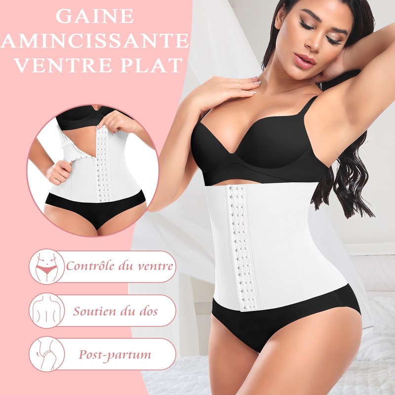 Women Slimming Belt Flat Belly Invisible Slimming Belt, White, 32