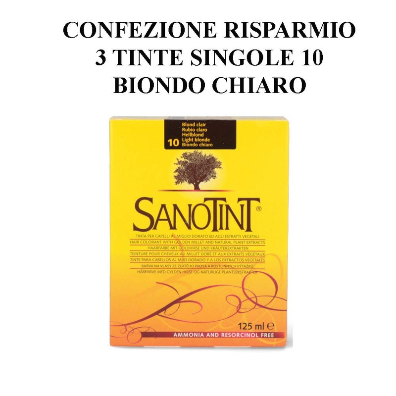 SANOTINT Classic Colour 10 Light Blonde - 3 Packs -