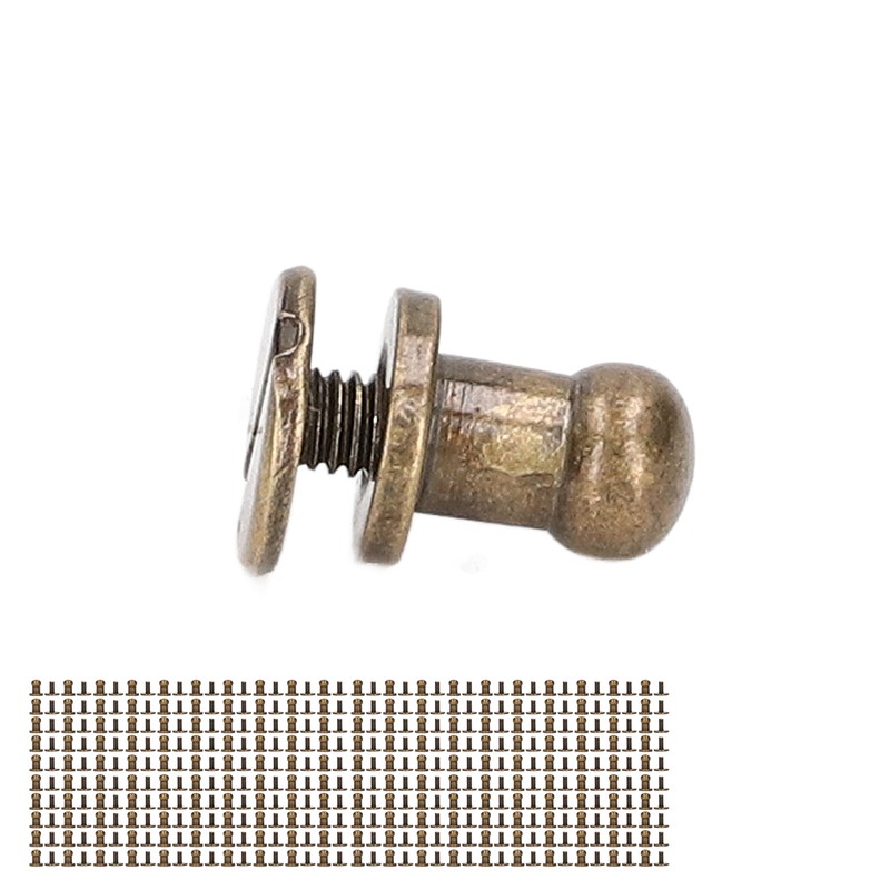 200 Sets Chicago Screws Round Head Rivets 7x5mm DIY Handcraft