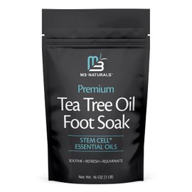 Tea Tree Oil Foot Soak and Epsom Salts for soaking | Foot Spa and Remedy for Athletes Foot, Stinky Feet, and Foot Soak for Dry Cracked Feet | Detox Foot Soak and Tea Tree Oil for Healthy Toenails 16oz