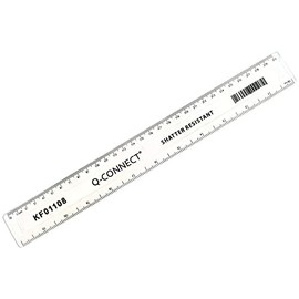 Q-Connect 300mm Ruler Shatterproof - Clear