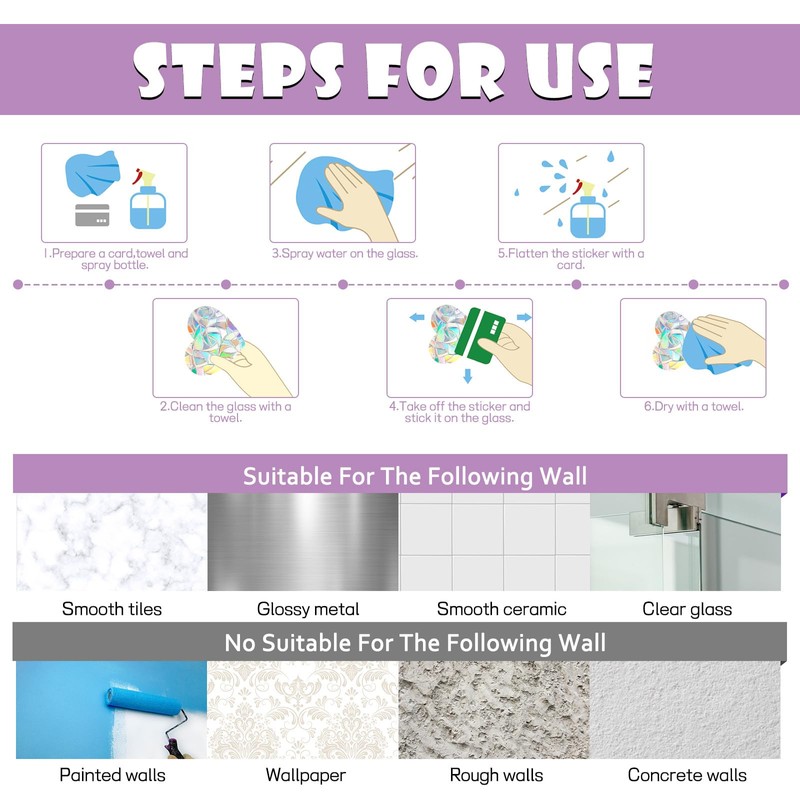 55pcs Window Decals for Bird Strikes, Decorative Window Clings for