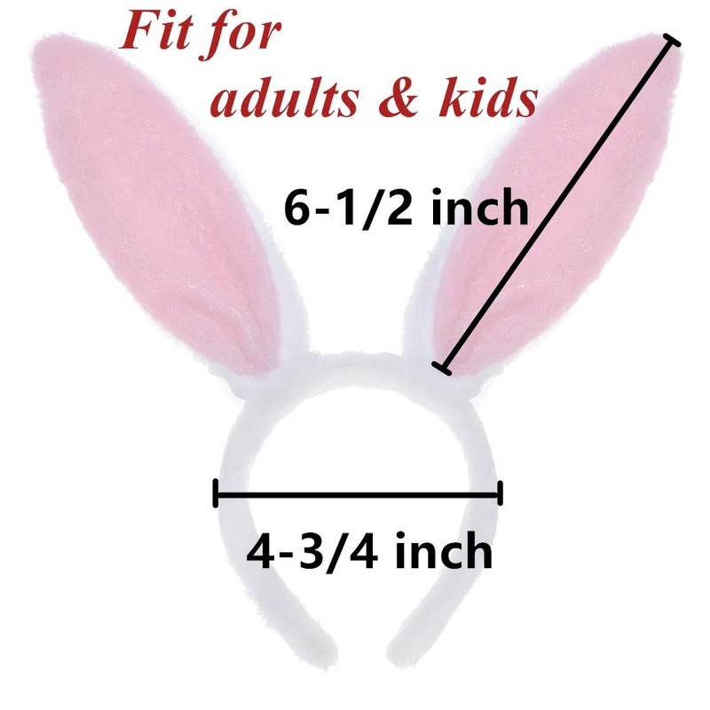 TopTie Easter Bunny Ears Headband for Adults & Kids, Plush
