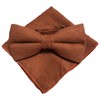 Brown Orange [Bow Tie & Pocket Square] 2-piece Set, Men's